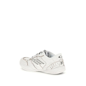 Balenciaga White Calf Leather Bos Taurus Athletic Sneakers