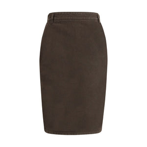Saint Laurent Brown Denim Skirt