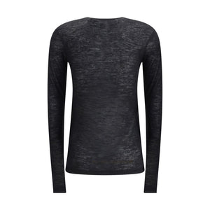 Saint Laurent Black Cashmere Long Sleeve T-Shirt