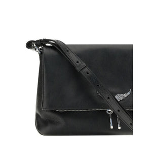 Zadig & Voltaire Black Calf Leather Bos Taurus Shoulder Bag