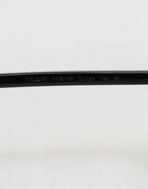 Dolce & Gabbana Matte Black Steel Frame Gray Lens Sunglasses