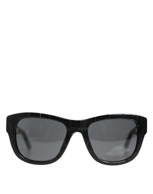Dolce & Gabbana DG4177 Black Leather Frame Tinted Lens Sunglasses