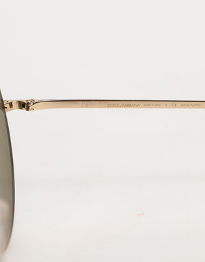 Dolce & Gabbana Gold Metal Round Shades Eyewear Sunglasses
