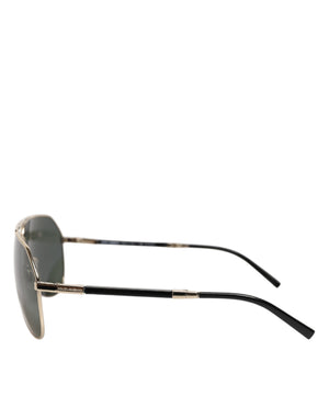 Dolce & Gabbana DG2106K Black Gold Plated Polarized MetalFrame Sunglasses