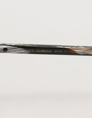 Dolce & Gabbana Modified Aviator Striped Brown Acetate Gradient Sunglasses