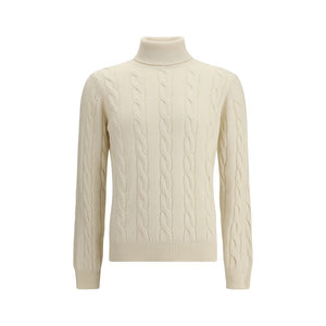 Aragona Cashmere White Cashmere Turtleneck