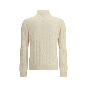 Aragona Cashmere White Cashmere Turtleneck