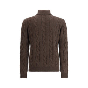 Aragona Cashmere Brown Cashmere Turtleneck