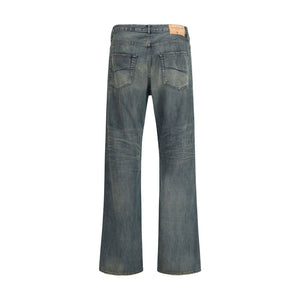 Balenciaga Blue Cotton Relaxed Fit Jeans