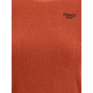 Fendi Red Fleece Wool Top
