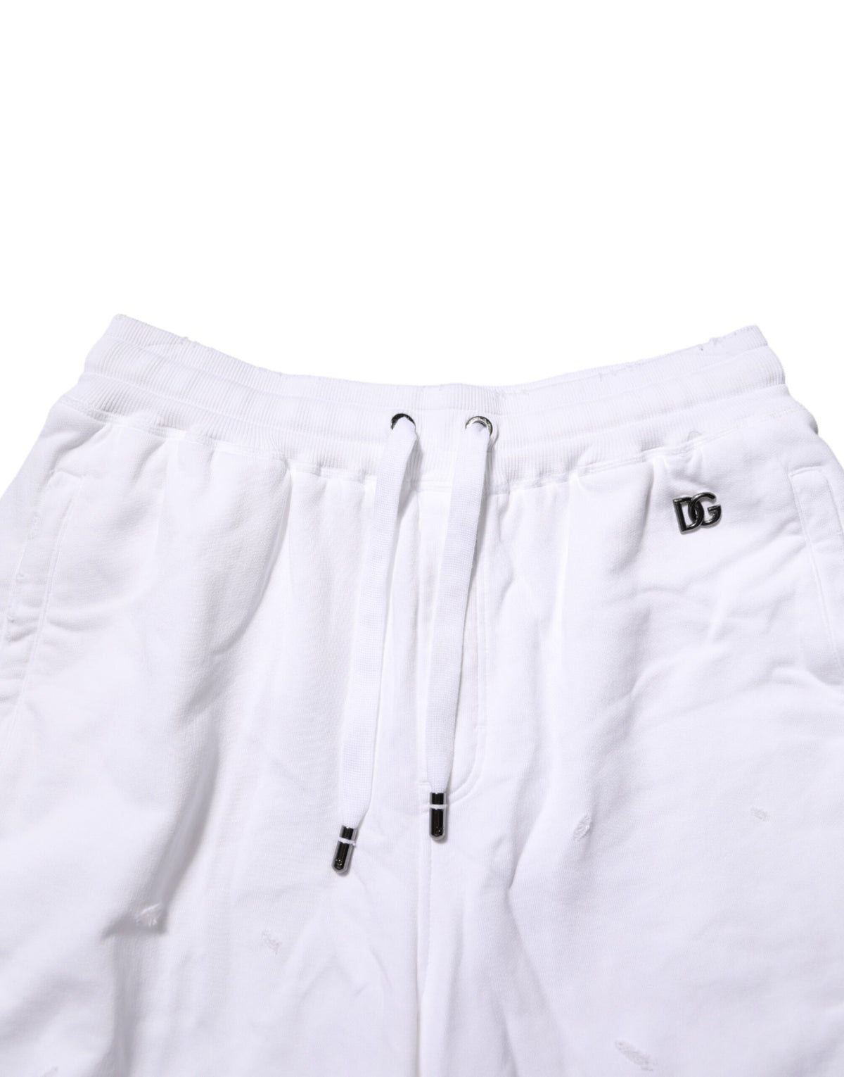 Dolce & Gabbana White Distressed Cotton Men Bermuda Shorts