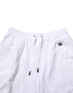 Dolce & Gabbana White Distressed Cotton Men Bermuda Shorts