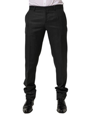 Dolce & Gabbana Black Wool Formal Dress Men Trouser Pants