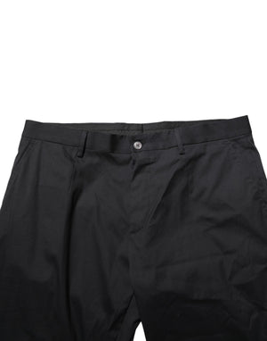 Dolce & Gabbana Black Cotton Formal Dress Men Trouser Pants