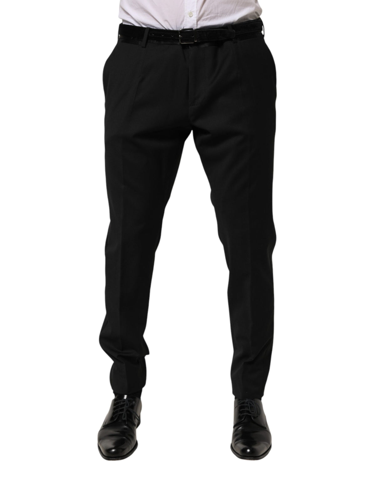 Dolce & Gabbana Black Wool Formal Dress Men Trouser Pants