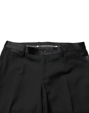 Dolce & Gabbana Black Wool Formal Dress Men Trouser Pants