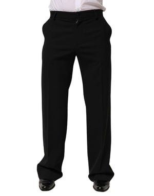 Dolce & Gabbana Black Wool Formal Dress Men Trouser Pants