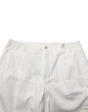 Dolce & Gabbana White Cotton Mid Waist Men Bermuda Shorts