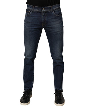Dolce & Gabbana Blue Cotton Stretch Skinny Men Denim Jeans