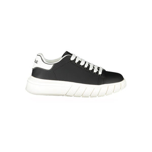 Gaelle Paris Black Polyurethane Men Sneaker