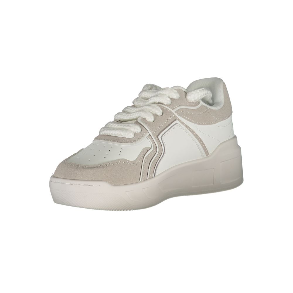 Gaelle Paris Bianco Polyurethane Women Sneaker