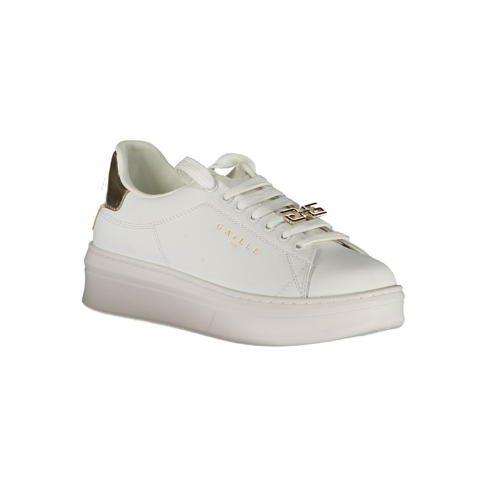 Gaelle Paris White Polyurethane Women Sneaker