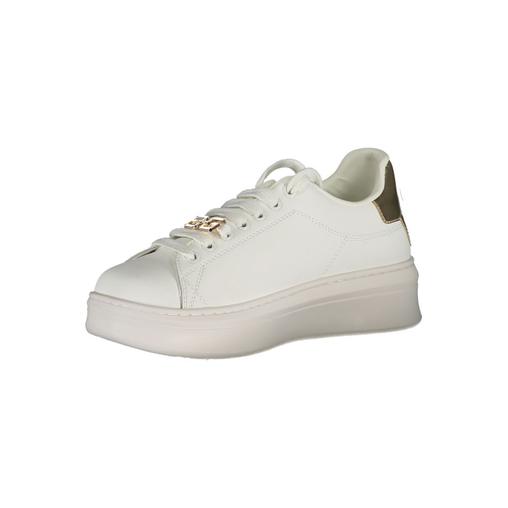 Gaelle Paris White Polyurethane Women Sneaker