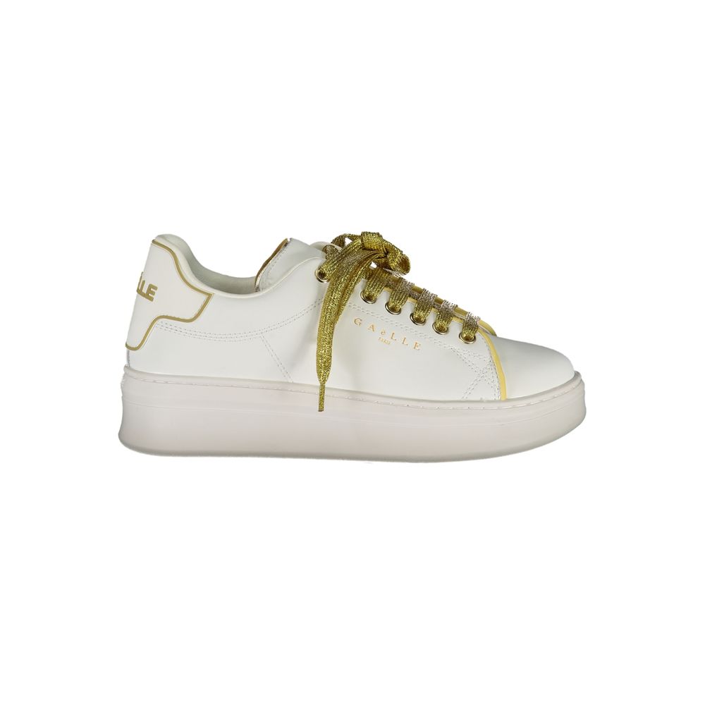 Gaelle Paris White Polyurethane Women Sneaker