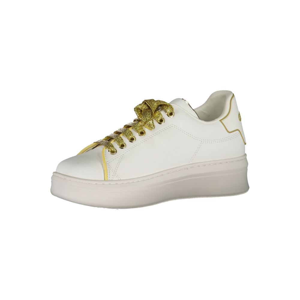 Gaelle Paris White Polyurethane Women Sneaker