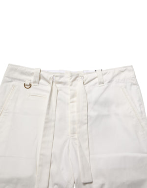 Dolce & Gabbana White Cotton Stretch Cropped Trouser Pants