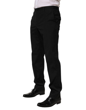 Dolce & Gabbana Black Striped Dress Formal Men Trouser Pants
