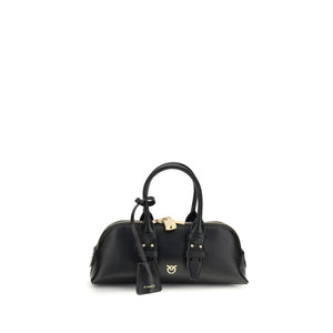 PINKO Black Calf Leather Bos Taurus Handbag