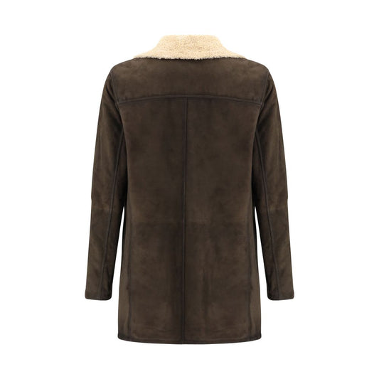 D'amico Brown Leather Coat