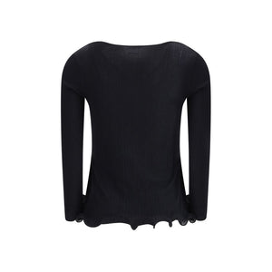 Fendi Black Fleece Wool Top