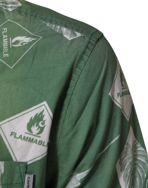 Carhartt Wip Green Printed Cotton Collared Short Sleeves Polo Shirt