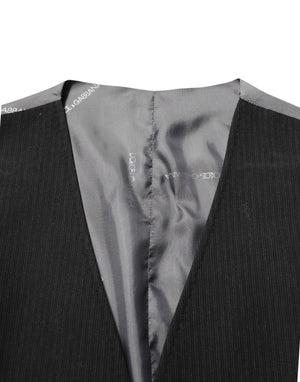 Dolce & Gabbana Black Cotton Waistcoat Dress Men Formal Vest