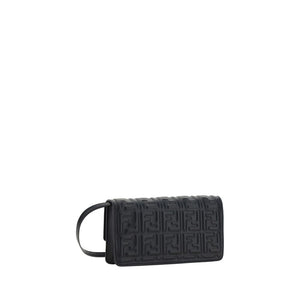 Fendi Black Calf Leather Bos Taurus Wallet
