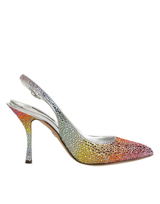 Dolce & Gabbana Multicolor Sequin Slingback Pumps Shoes