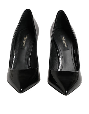 Dolce & Gabbana Black Leather Stiletto Heels Pumps Shoes