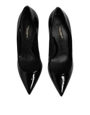 Dolce & Gabbana Black Leather Stiletto Heels Pumps Shoes