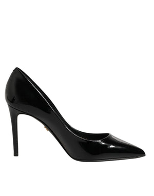 Dolce & Gabbana Black Leather Stiletto Heels Pumps Shoes