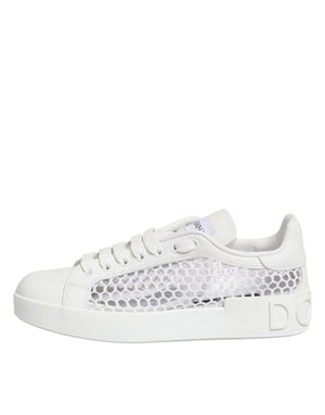 Dolce & Gabbana White Mesh Inserts Low Top Sneakers Shoes