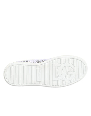Dolce & Gabbana White Mesh Inserts Low Top Sneakers Shoes