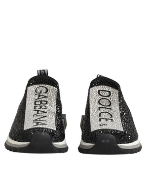 Dolce & Gabbana Black Silver Slip On Sorrento Sneakers Shoes