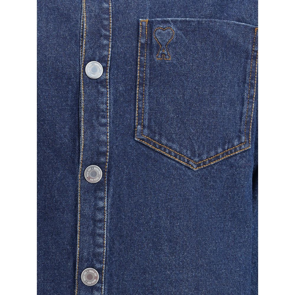 Ami Paris Blue Cotton Denim Jacket