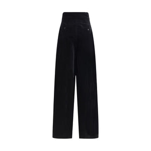 Max Mara Black Cotton Casual Pants