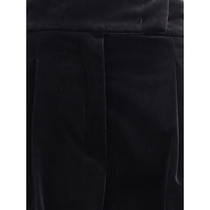 Max Mara Black Cotton Casual Pants
