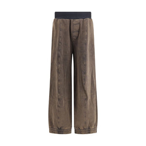 ALAINPAUL Brown Cotton Casual Pants