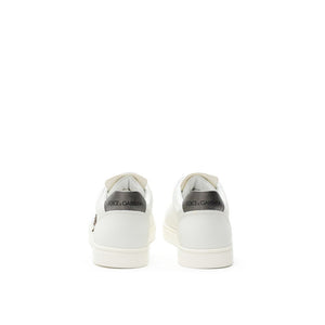 Dolce & Gabbana White Leather Low Top Sneakers