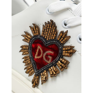 Dolce & Gabbana White Leather Low Top Sneakers